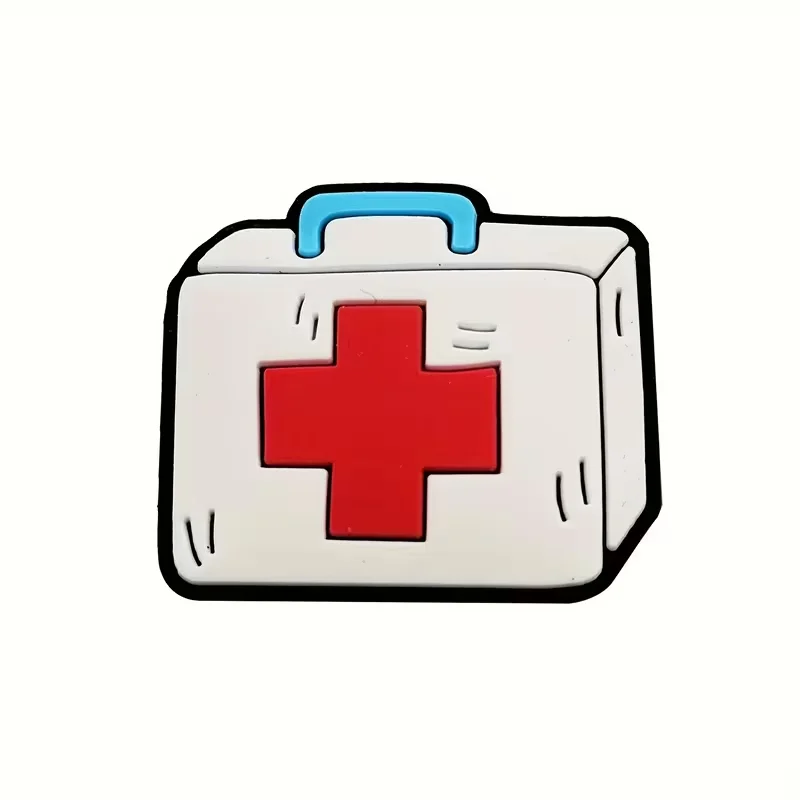 20 piece set of detachable nurse shoe buckles, including accessories for doctors, nurses, stethoscopes, and bandages