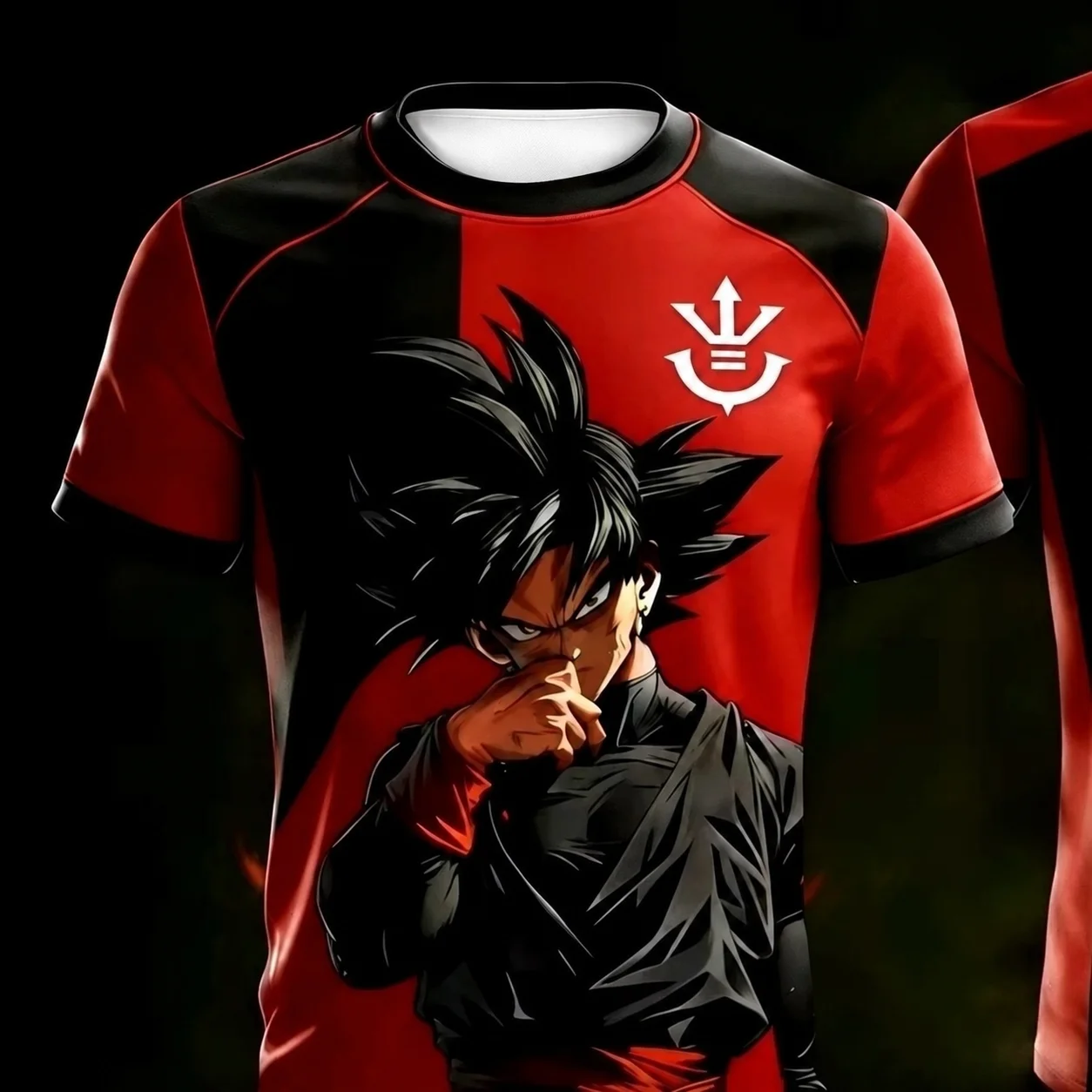 Dragon Ball Super Goku Black 10 Anime T Shirt Men Red Black Short Sleeve Crew Neck Soccer Jersey Cosplay Casual Top