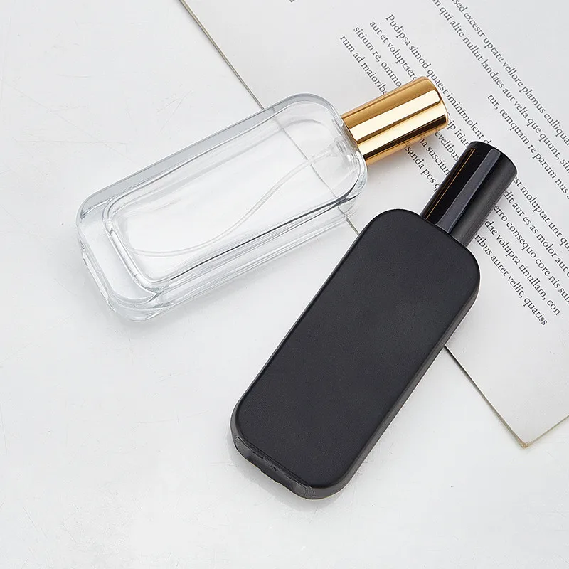 1 pz 30 ml 50 ml Bottiglie Spray di Profumo Piatto Quadrato Vetro Baionetta Spray Atomizzatore Bottiglia di Immagazzinaggio di Profumo Da Viaggio Punti di Imbottigliamento