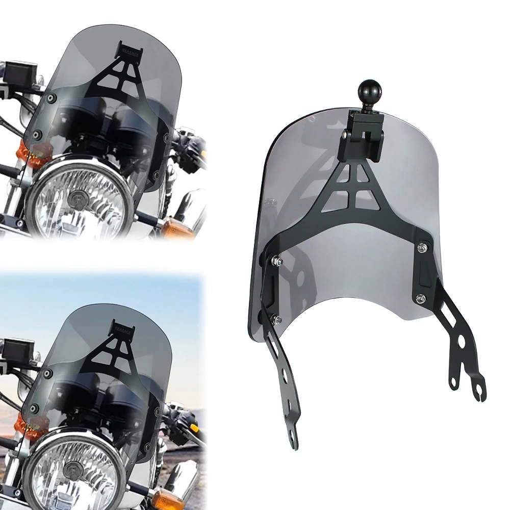 Motorcycle Windscreen Fit For Royal Enfield Continental GT 650 Interceptor 650 Windshield Protector GPS Mount Navigation Bracket