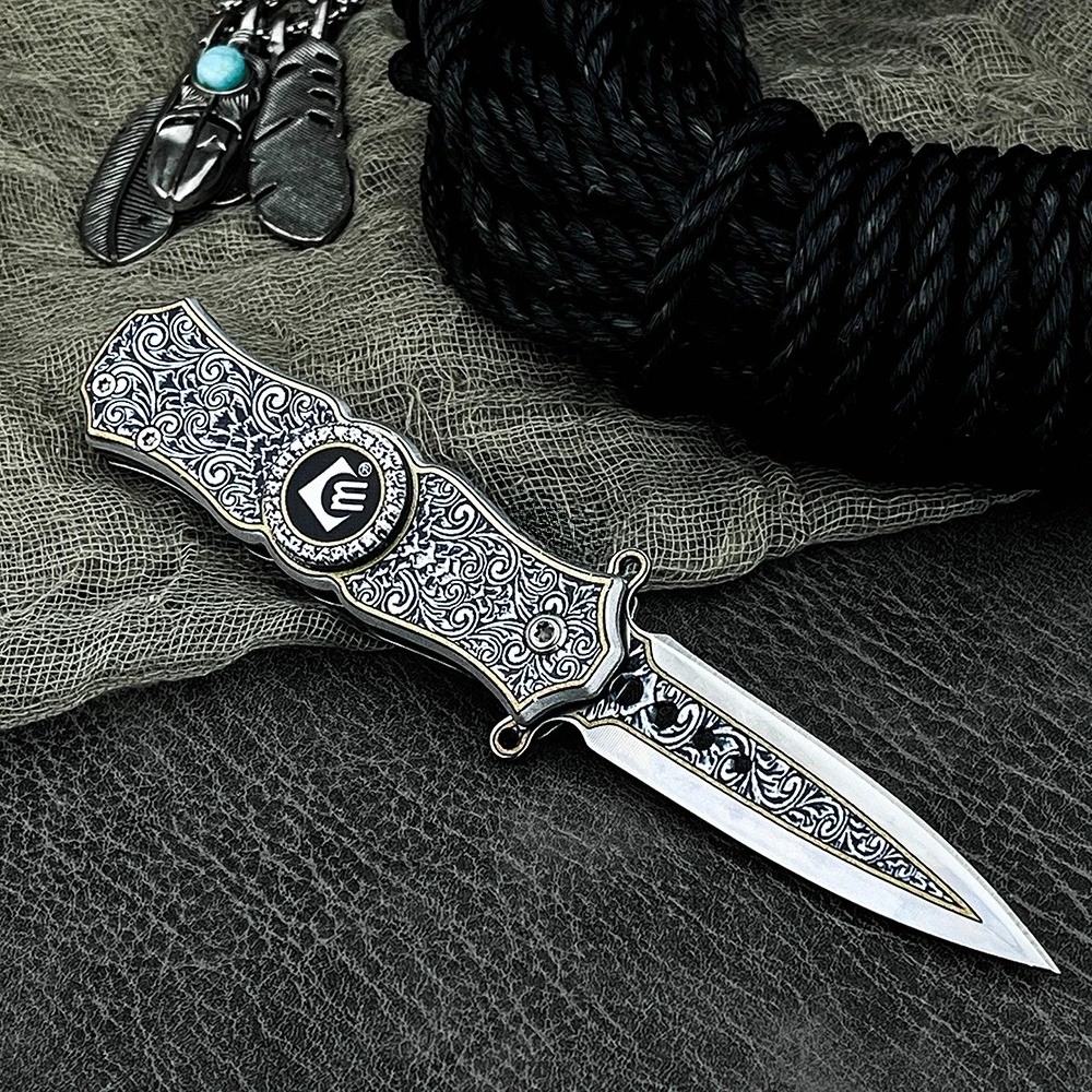 سكين تكتيكي قابل للطي مريح، سكين جيب EDC مناسب للتخييم في الهواء الطلق وصيد الأسماك والبقاء والصيد