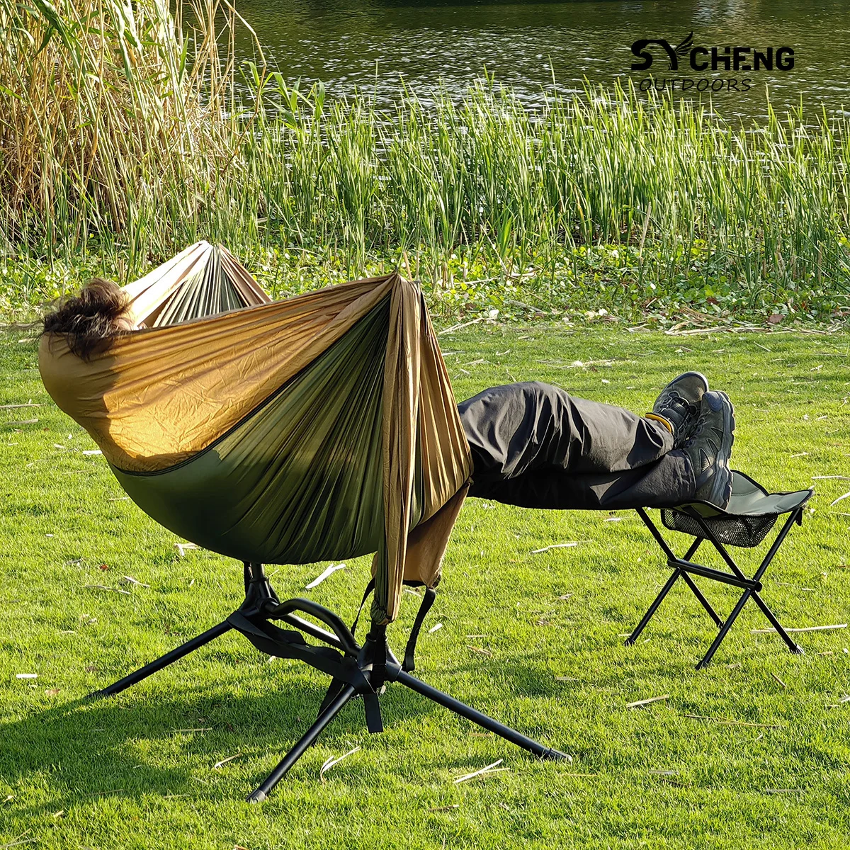 Outdoor Aluminum Ultralight Kid Hammock Camping Rocking Chair Leisure Garden Lounge Folding Swing Hammock Chair