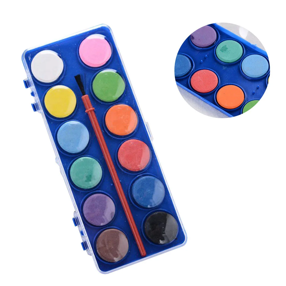 12 Color Small Size Fundamental Watercolor Pan Set Watercolor Artist Set Watercolor Painting Kit for Artists Students Beginners image 4