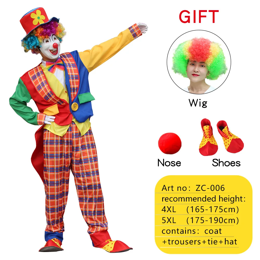 Disfraces para hombres adultos, disfraz divertido de circo travieso para mujeres, disfraz de payaso para fiesta de Carnaval, regalo, accesorios Joker