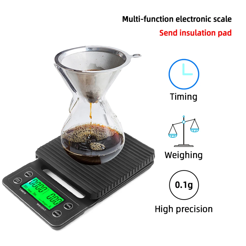 3kg/0.1g LCD Electronic Scales Food Coffee Balance Measuring Weight Portable Digital Baking Scale Kitchen Accessories Tools