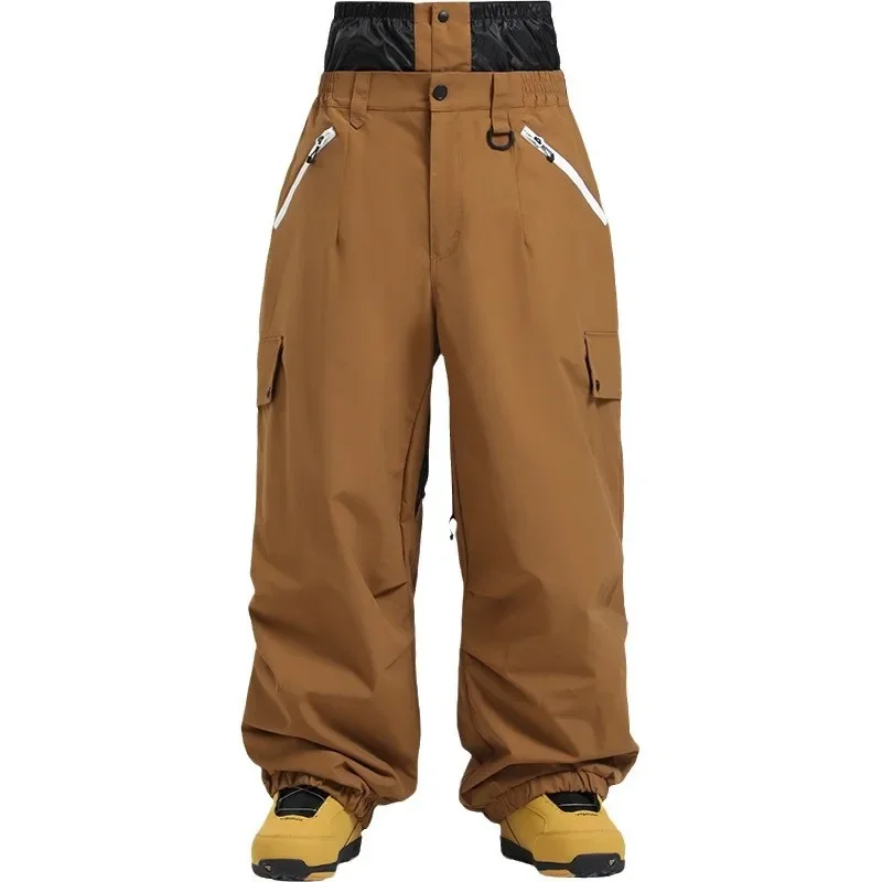 

Windproof Waterproof Thermal Loose Skiing Pants Man Winter Outdoor Sports Breathable Women's Winter Pant Big Size Ski Trousers