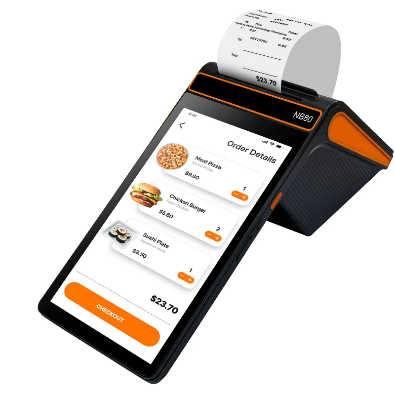 8 Inch Android POS Terminal Built-in 58/80mm Thermal Printer 4G WiFi Bluetooth 2D Scanner NFC Touch Cash Register For Retail Sho