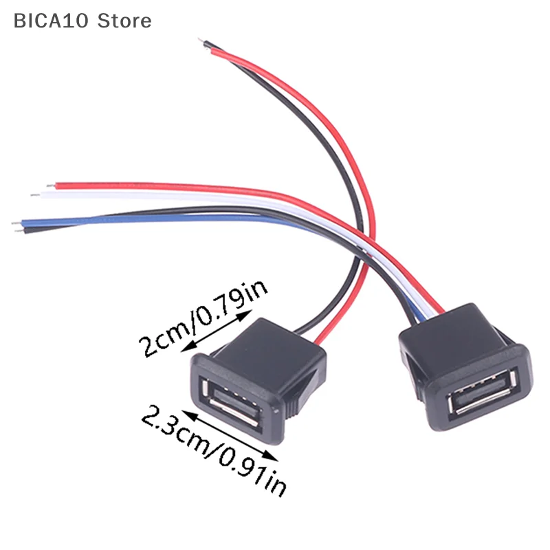 1 buah 2 Pin 4 Pin USB 2.0 konektor Port pengisi daya USB 2.0 Jack wanita dengan kabel pengisi daya USB soket Dropship