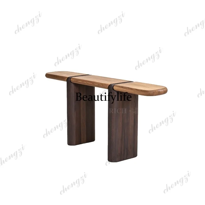 Modern simple Xuanguantai Solid wood foyer Living room Decorative table Long table Door shelf