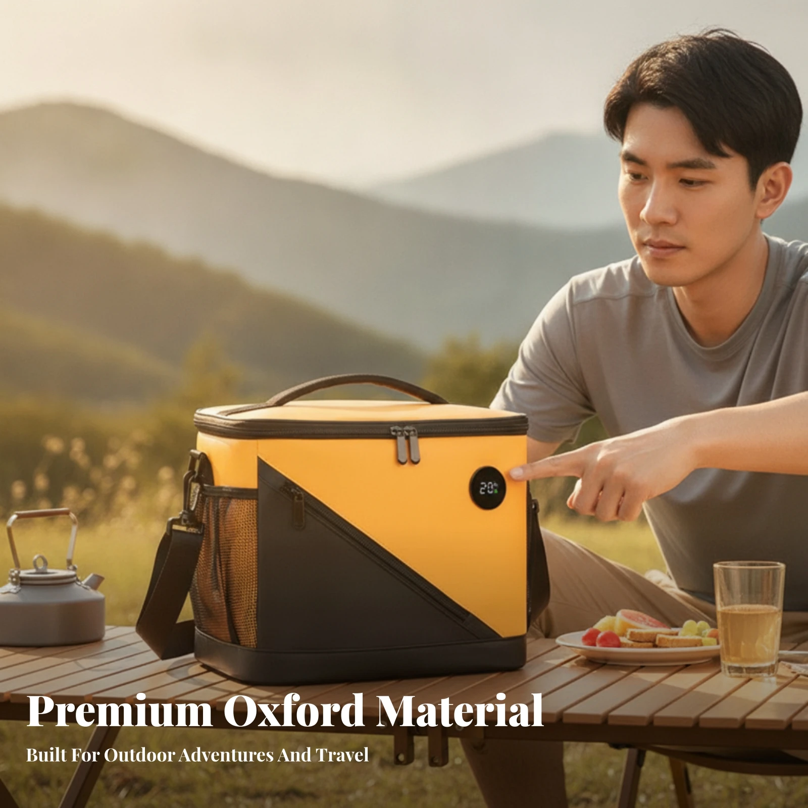 Lunch Tote Portable Thermal Picnic Bag with Shoulder Strap Soft-Sided Cooler with Pockets Reusable for Campers, Picnics, Camping