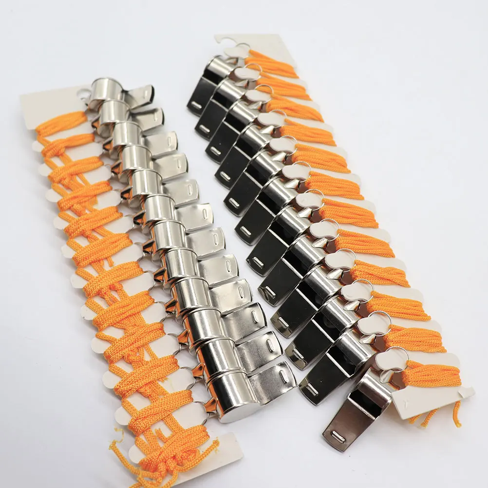 

12Pcs Metal Whistles Steel Durable Lightweight Judge Fan Cheering Activity Whistles Silver Steel Whistle Judge Whistle