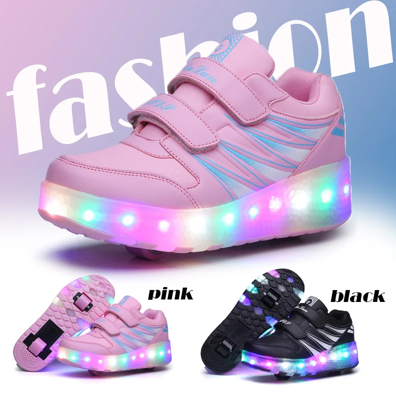 

Fashion Roller Skates 2 Wheels Sneakers Flash Shoes Youth Glowing Lighted Led Child Boys Girls Kids Luminous Sport Boots