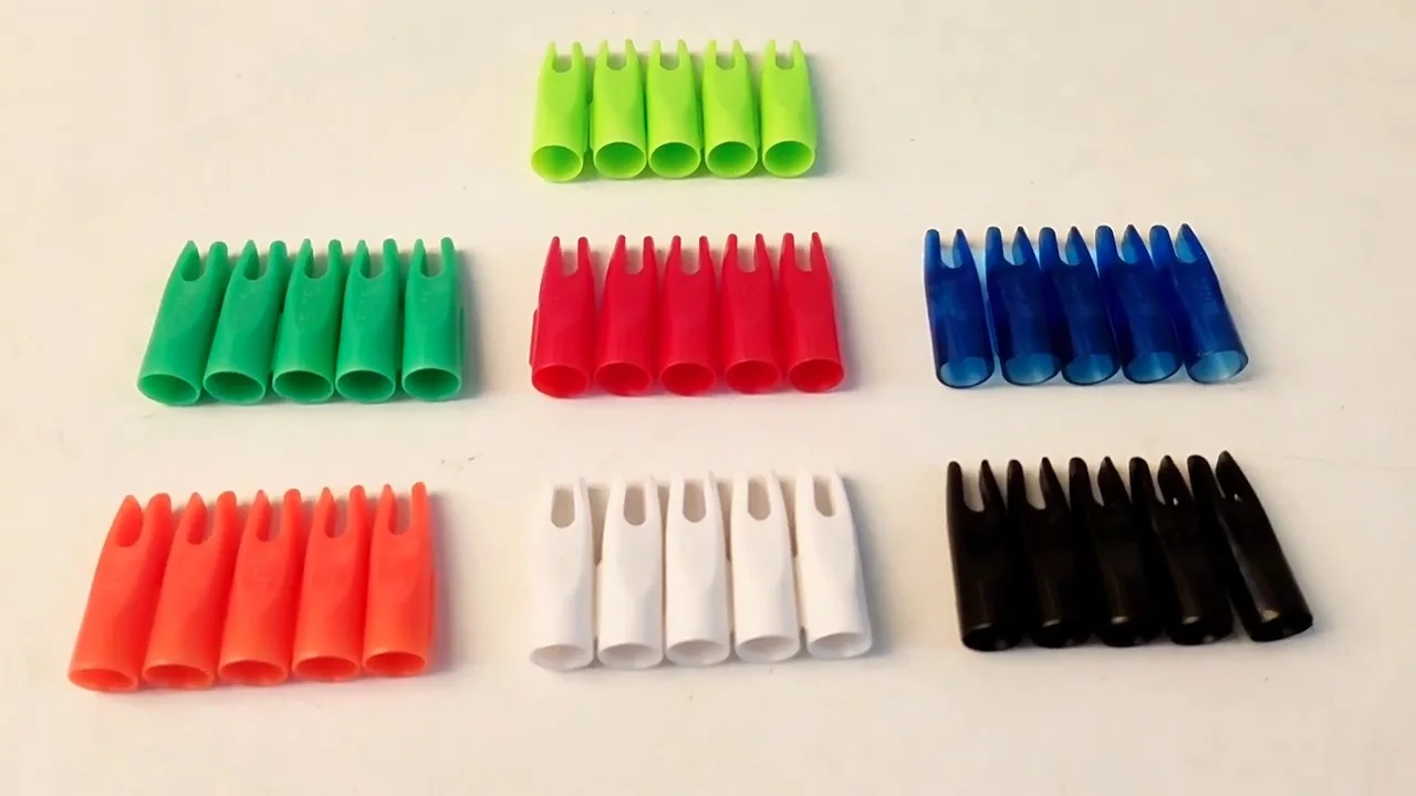 100pcs Plastic Arrow Nocks for Archery, Caps 5/16, 11/32, OD 8mm,ID 7mm,Carbon Fiber/Wood/Bamboo Arrow Shafts, DIY Accessories