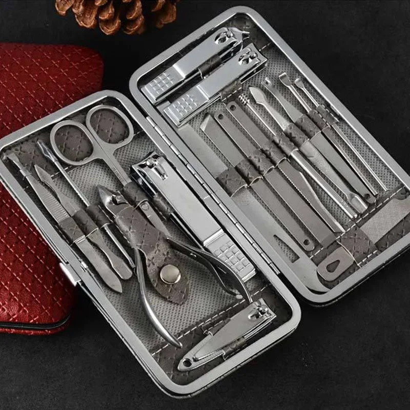 19/1PCS Professional Pedicure Nail Scissors Tool Nail Clipper Set Stainless Steel Manicure Cutter Trimmer Ear Spoon Nail Clipper