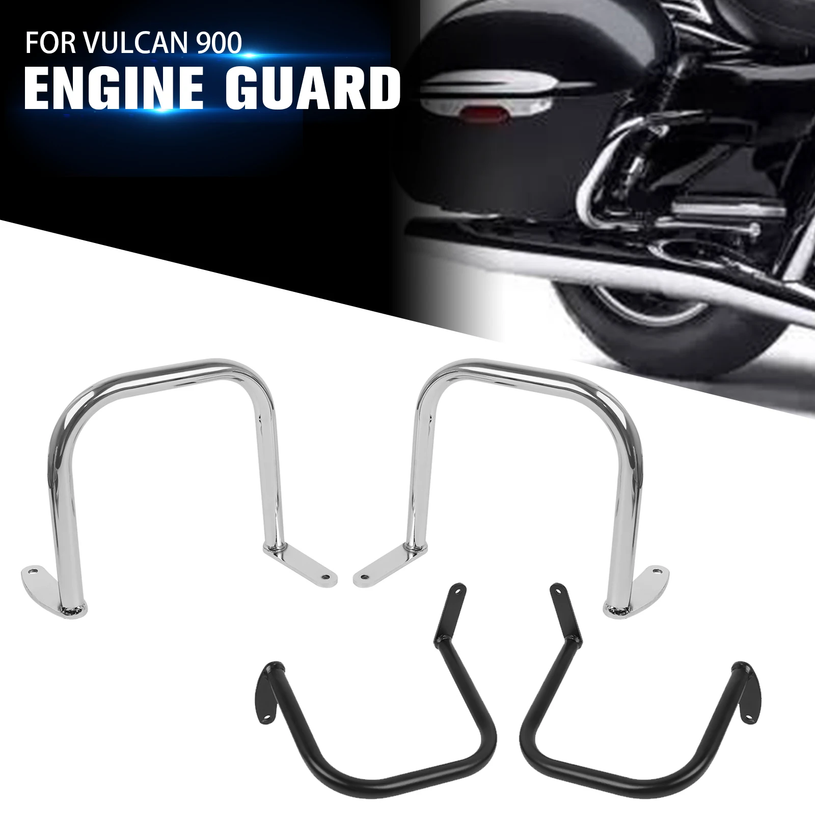 For KAWASAKI Vulcan VN900 Classic LT 2006-2023 VN900B Crash Bars Saddlebag Guard Rails Engine Guard Bumper Stunt Cage Protector