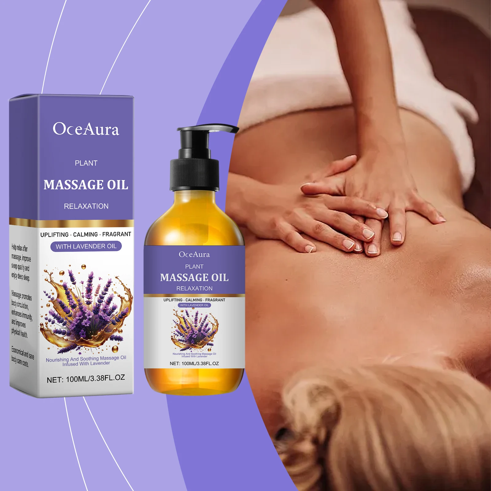 Lavender Essential Oil For Body Moisturizing Skin Relief Muscle Sore Help Sleep Spa Relaxing Anti Cellulite Body Massage Oil
