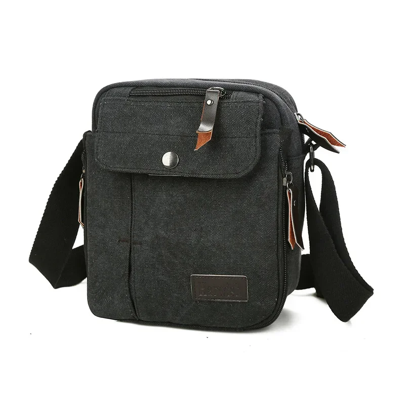 Men's Casual Small Crossbody Korean Canvas Shoulder Men's Bag Outdoor Men's Multi-Purpose Satchel