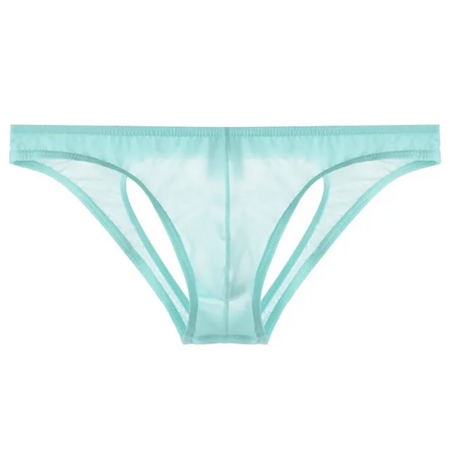 Calzoncillos de seda de hielo para hombre, ropa interior Sexy de cintura baja, transparente, sin costuras, suave y transpirable, novedad