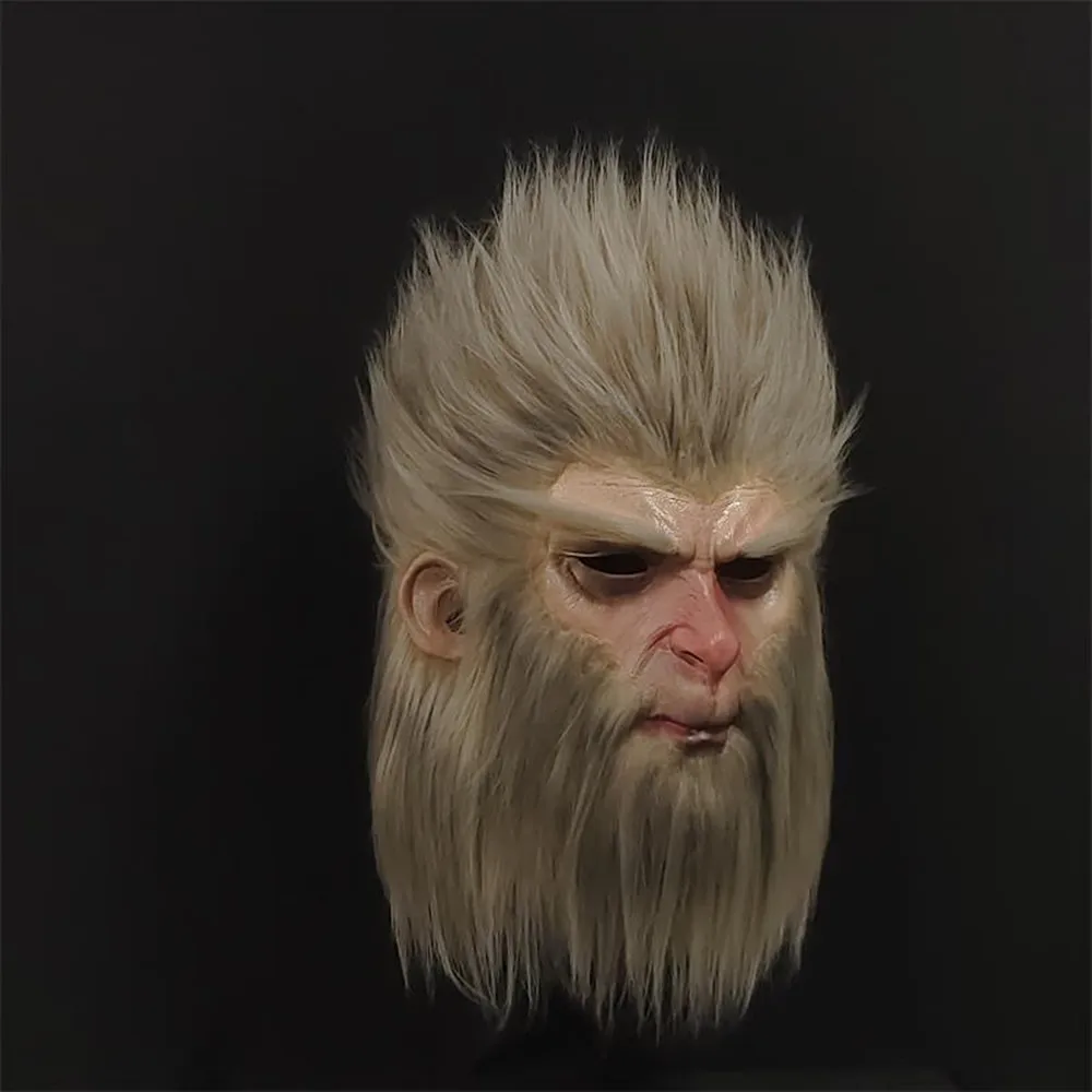 Adults Black Myth Wukong Mask Animal Monkey Cosplay Halloween Masquerade Horror Scary Mask