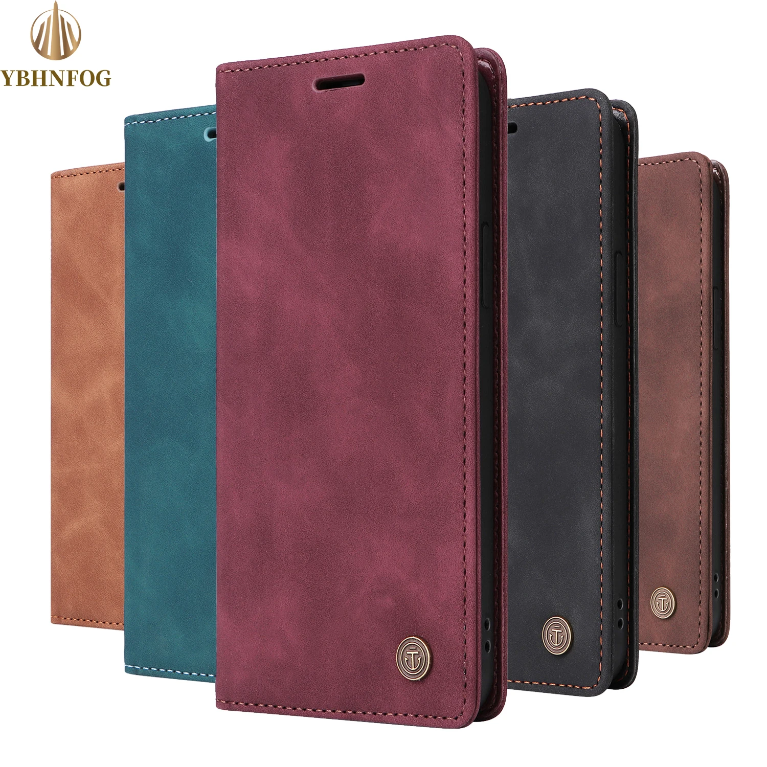 Leather Wallet Case For Samsung Galaxy S8 S9 S10 S20 S21 FE S22 S23 S24 Plus Note 10 20 Ultra Holder Flip Stand Phone Bags Cover