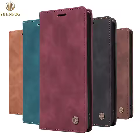 Leather Wallet Case For Samsung Galaxy S8 S9 S10 S20 S21 FE S22 S23 Plus S24 Ultra S25 Edge Holder Slots Flip Stand Phone Cover