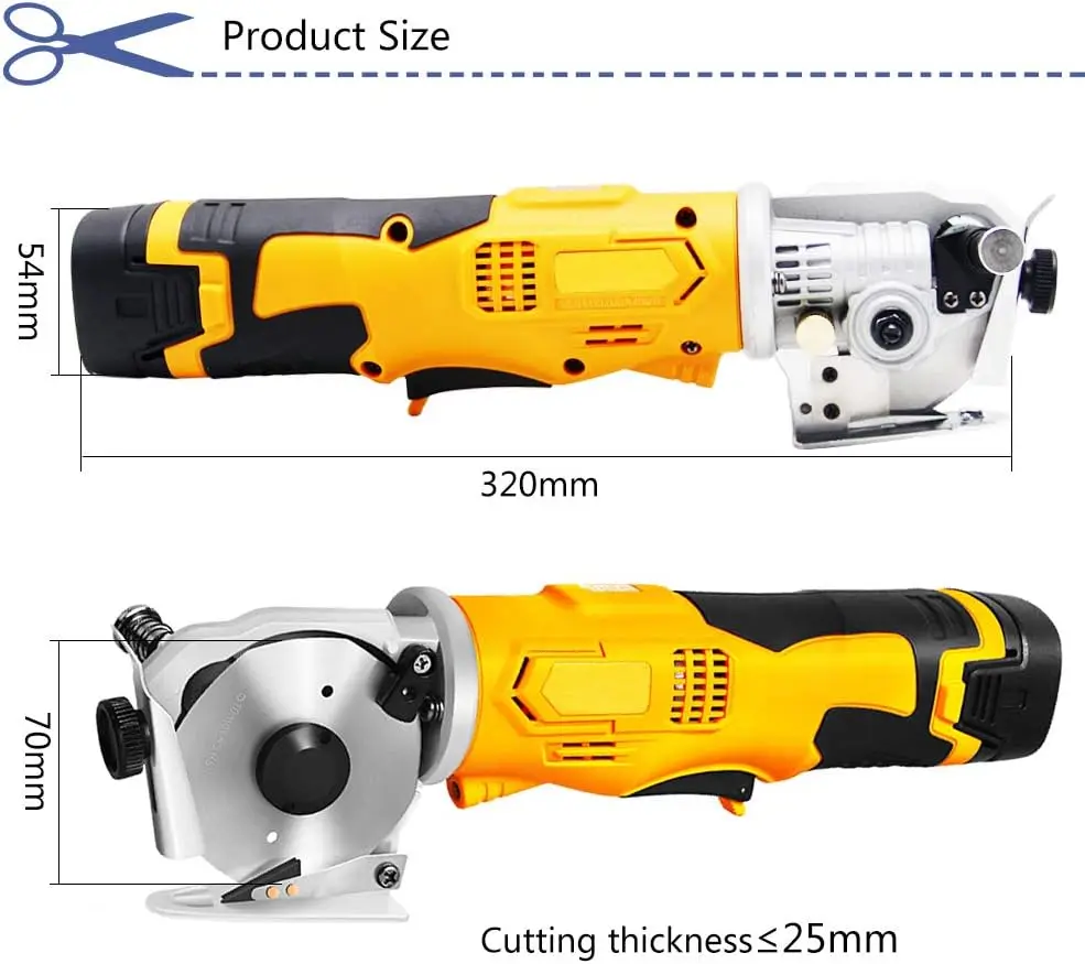 Coupe-carton sans fil portable, boîte électrique, ciseaux, couteau rond, machine de découpe, coupe à distance pour tissu, cuir, tapis