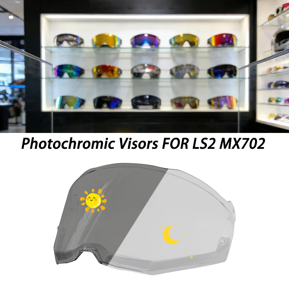 Motorcycle Helmet hromic lens For LS2 MX702 PIONEER II Helmet Photochromic Visor Uv Protection Casco Moto Visera Sunshield