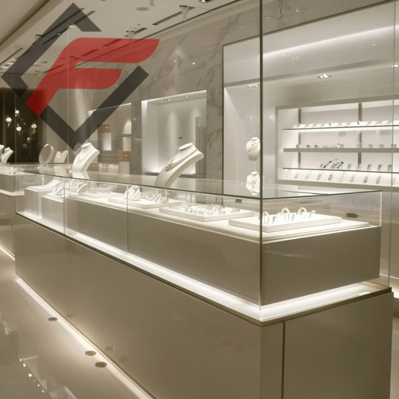 custom.Modern High-End Countertop Jewelry Display Cabinet Top-Level Showcase Earrings and Rings