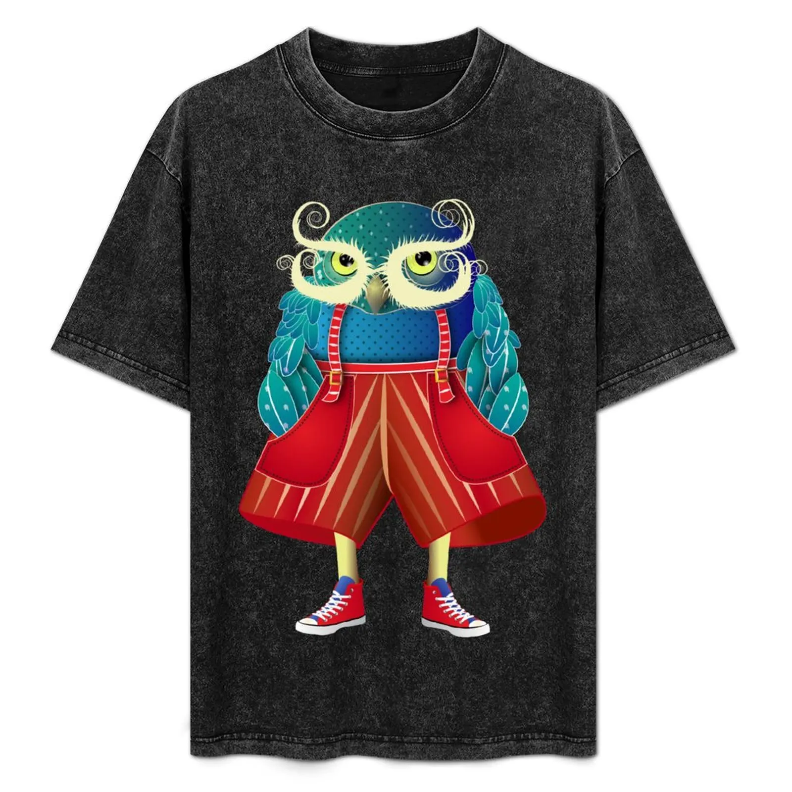 

My Owl Red Pants T-Shirt Daily Casual Short Sleeve Tee Shirt