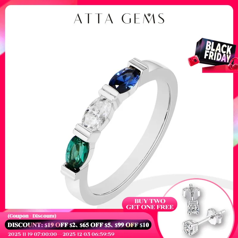 

ATTAGEMS Oval Cut Lab Emerald Corundum Moissanite Ring S925 Silver 18k Gold Plated Colorful Rings for Women Anniversary Jewelry