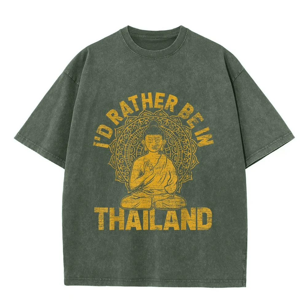 I'd Rather Be In Thailand T-Shirt Harajuku Camisa Masculina Men's Clothing Round Neck T Shirt Gift Cotton Graphic Tee Men Short