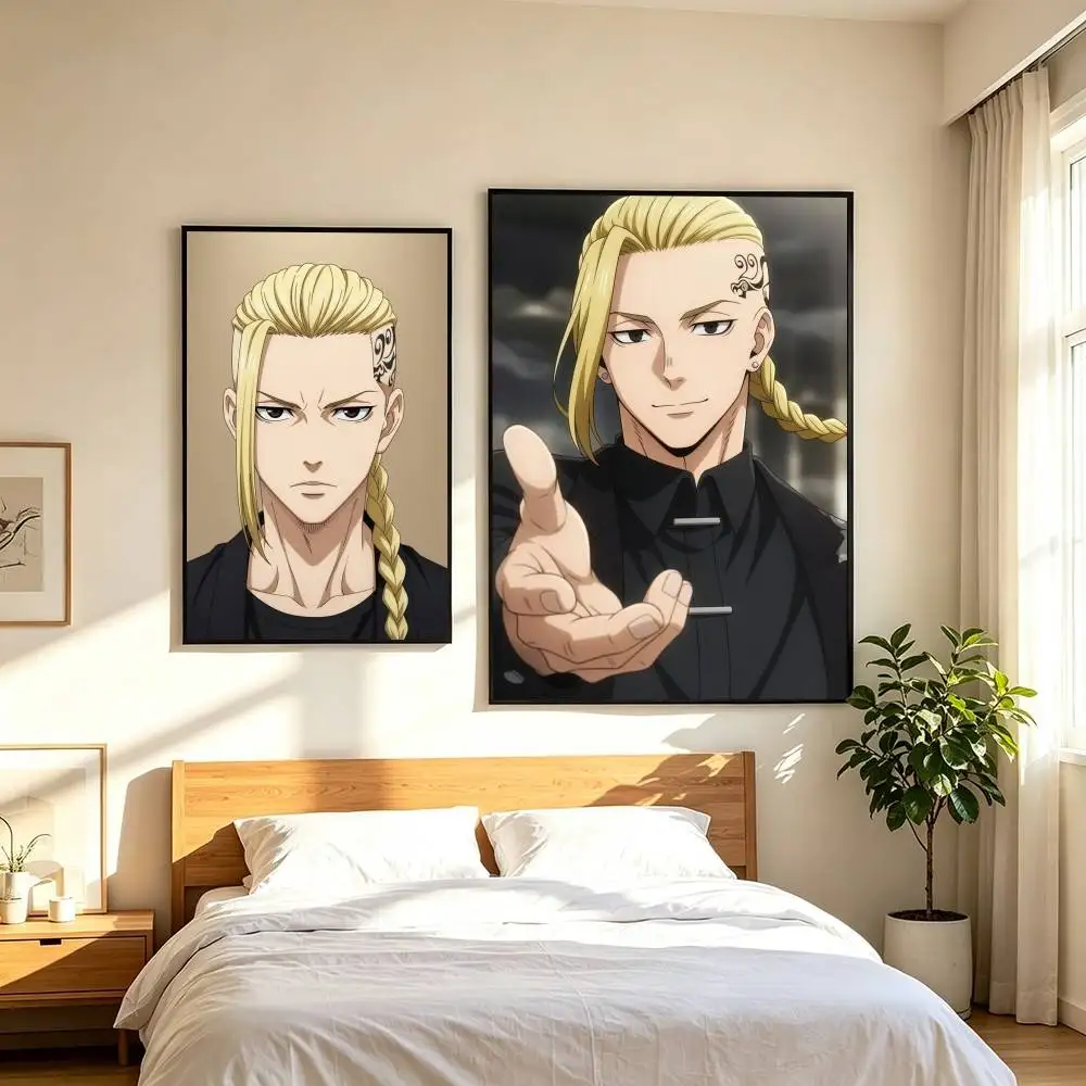 T-Tokyo Revengers K-Ken Ryuguji  Poster Waterproof Wall Art Sticker For Bar Living Room Vintage Decor High Quality Print Gift