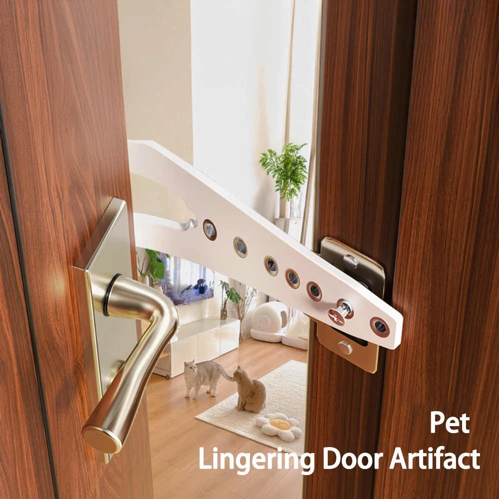 1pc Mini Plastic Cat Door Latch Holder Flexible Puppy Pet Lock Retainer Safe Flap Gate Stopper for Dog Cat Supplies Black/White