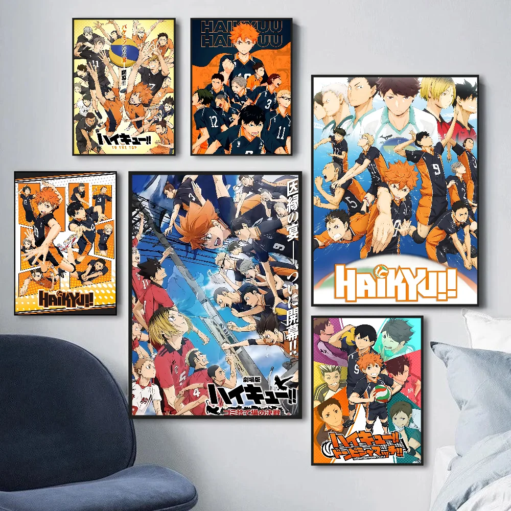 Haikyuu! Japan Cartoon Anime Classic Anime Poster Fancy Wall Sticker for Living Room Bar Decoration Decor Art Wall Stickers