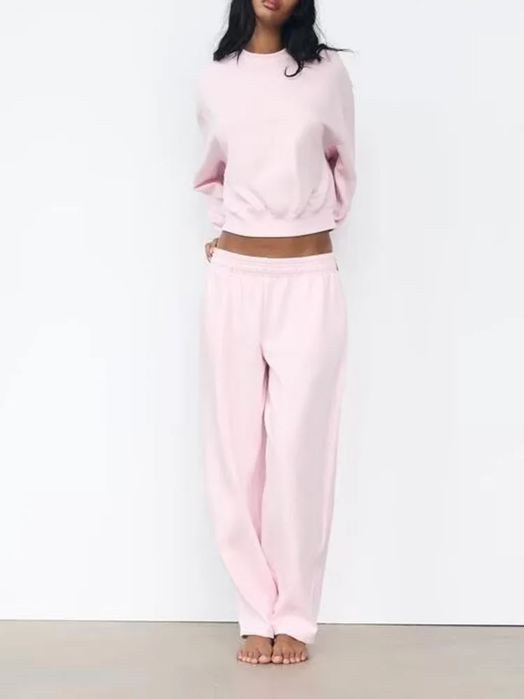 Nueva Llegada Otoño ZA2024 Conjunto de Moda para Damas: Suda con Capucha de Manga Larga y Cuello Redondo de Mujer, Pl...
