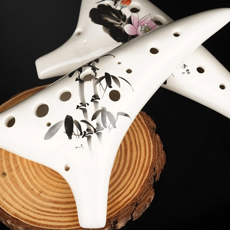 Versatile Ceramic Ocarina With 12 Holes Perfect For Practice And Performances