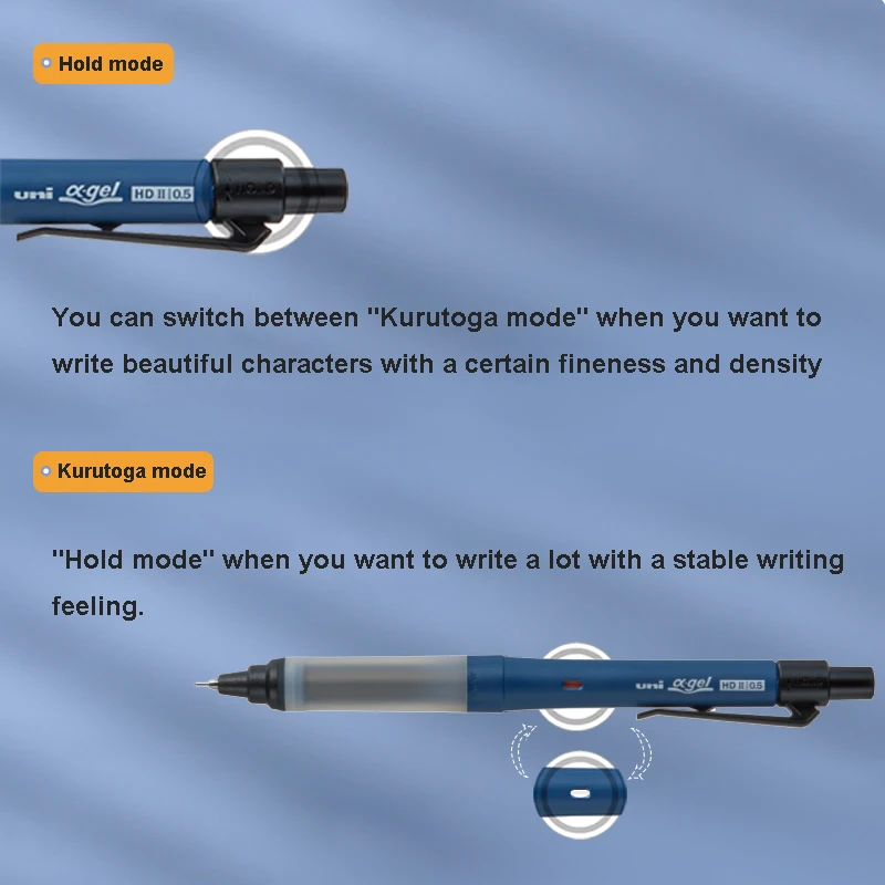 Japanisches Briefpapier Uni A-Gel Schalter Druck bleistift halten/Kurutoga 2 Modus 0.3/0,5mm rotierende Anti-Ermüdungs-Autopen-Schreib farbe