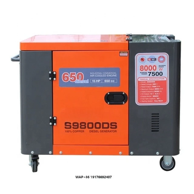 Excalibur Portable Emergency S9800DS-1 Home Use 220V 7.5KW Silent Generator Include ATS