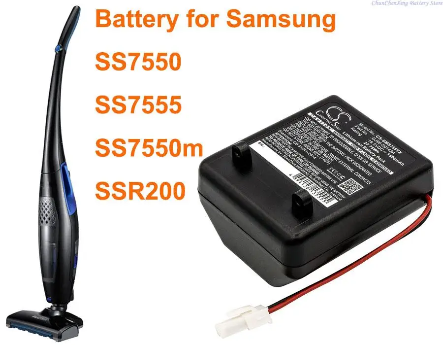 Replacement Vacuum Compatible Battery DJ96-00142A DJ96-00142B for Samsung SS7550 SS7550m SS7555 SSR200 18.5V 1500mAh