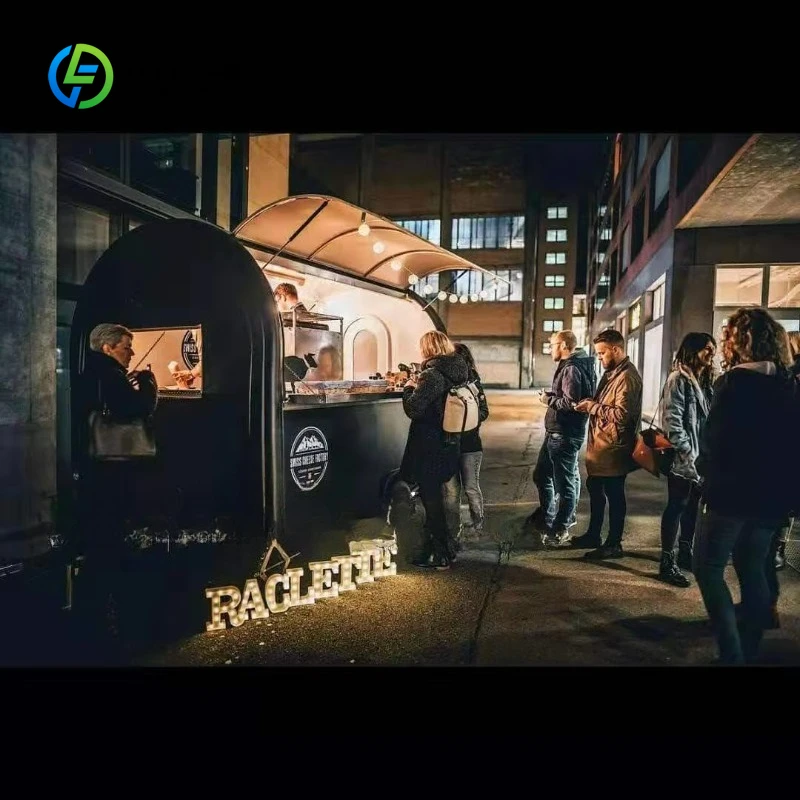 Customized Mobile bar Ice Cream Coffee Hot Dog Candy BBQ Food Trailer Fiberglass Braking System Auto Food Truck for Sale