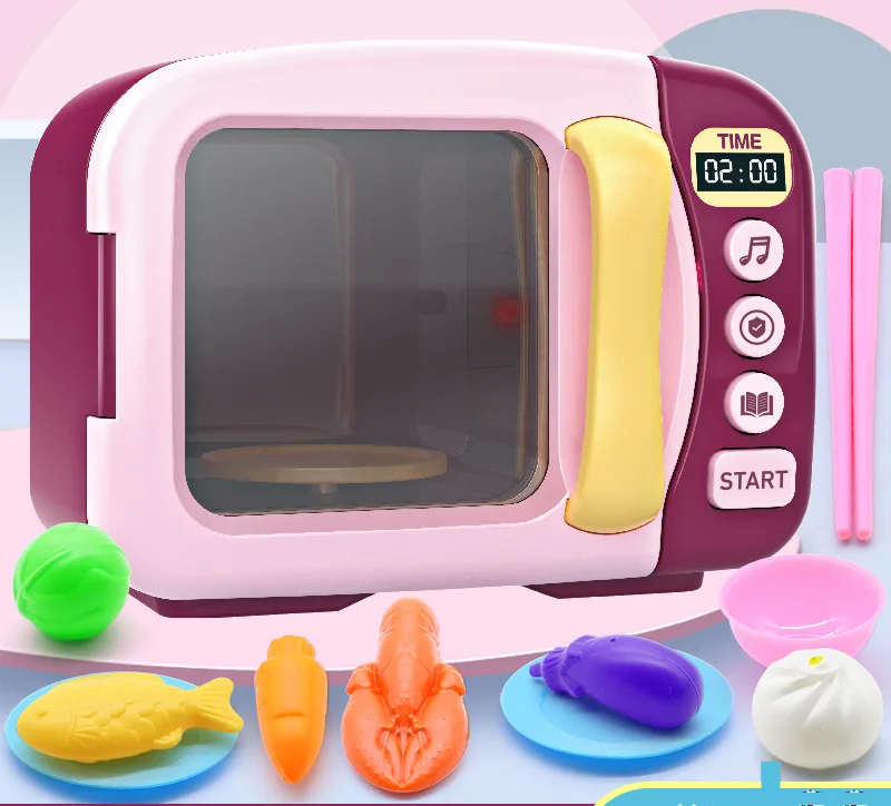 Simulation Von Kleinen Geräten Kinder Elektrische Mikrowelle Spielzeug Küche Ofen Kinder Spielen Haus Kochen Interaktives Spielzeug