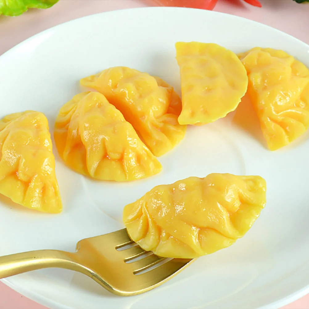 6 Pcs Egg Dumpling Model Plastic Decorative Food Fake Artificial Adornment Pvc Decors Restaurant Display Prop