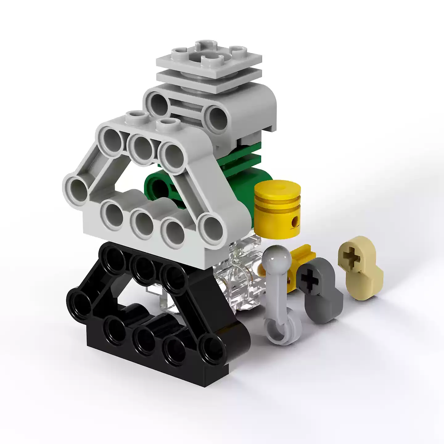 [17Pcs][50g] 2850 MOC Engine Cylinder Head DIY Builder, Children DIY STEM Building Blocks Toy, Gifts For MOC Creators Group