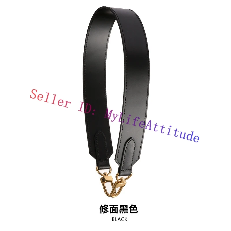 

40mm Black Coffee Vachetta Leather Shoulder Strap For Designer Lady Handbag Women Bag Purse Pochette Carry Belt 3 Colors 3 Sizes