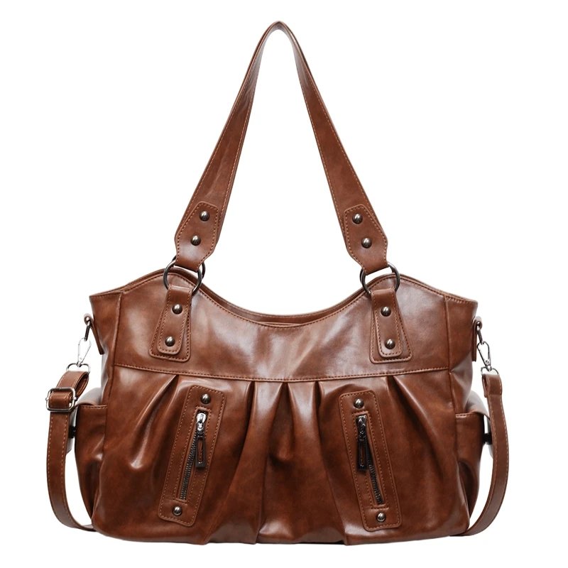 

Large Capacity Women PU Leather Handbags Shoulder Bags High Quality Ladies Zipper Tote Messenger Bags Casual Female Shopping Bag