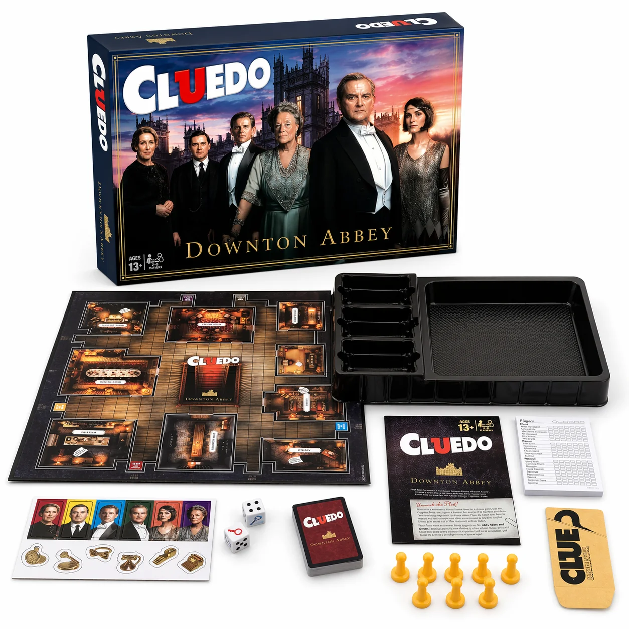 Juego de Mesa Clue de Downton Abbey: Juego de Detectives para la Noche de Juegos en Familia, Edades 13+, 2-6 Jugadores