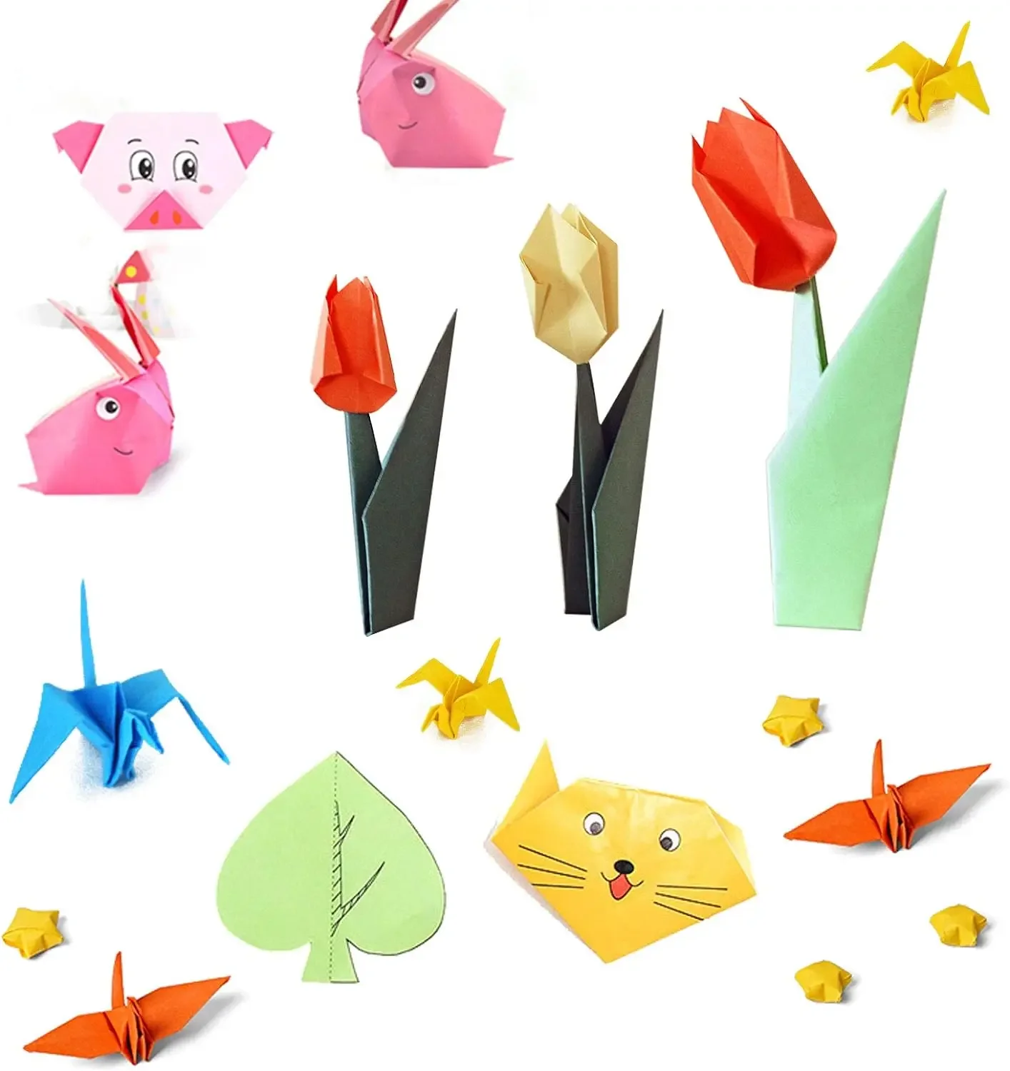 100pcs Square Origami Paper Solid Color Double Sides Folding Paper with 8mm Eyes Kids Handmade DIY Scrapbooking Craft 20x20cm