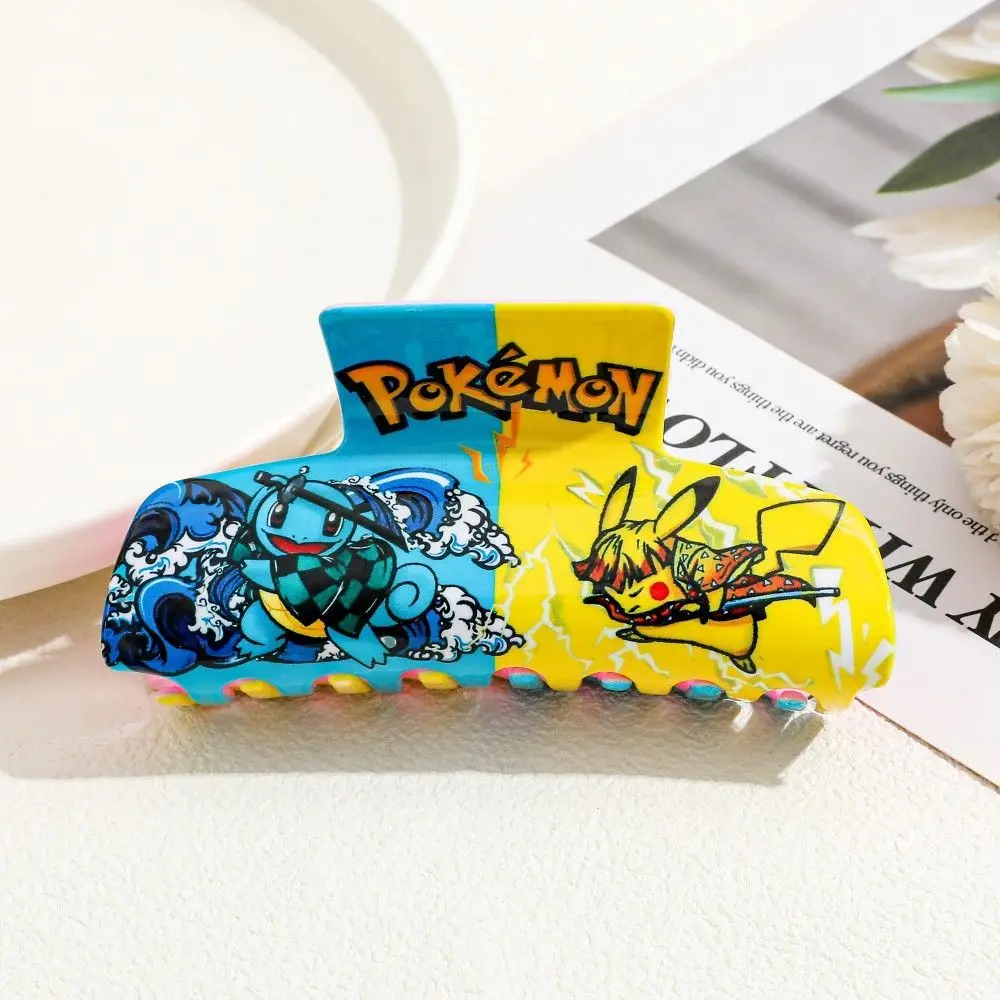 New Pokémon and Demon Slayer inspired Zenitsu and Tanjiro acrylic hair clip, delicate shark clip, beautiful accessory view 4