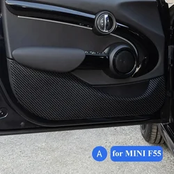 Leather Carbon Fiber Sticker Car Door Anti Kick Cover Mat For BMW MINI Cooper F54 F55 F56 F57 F60 R56 R60 Car Interior Accessory