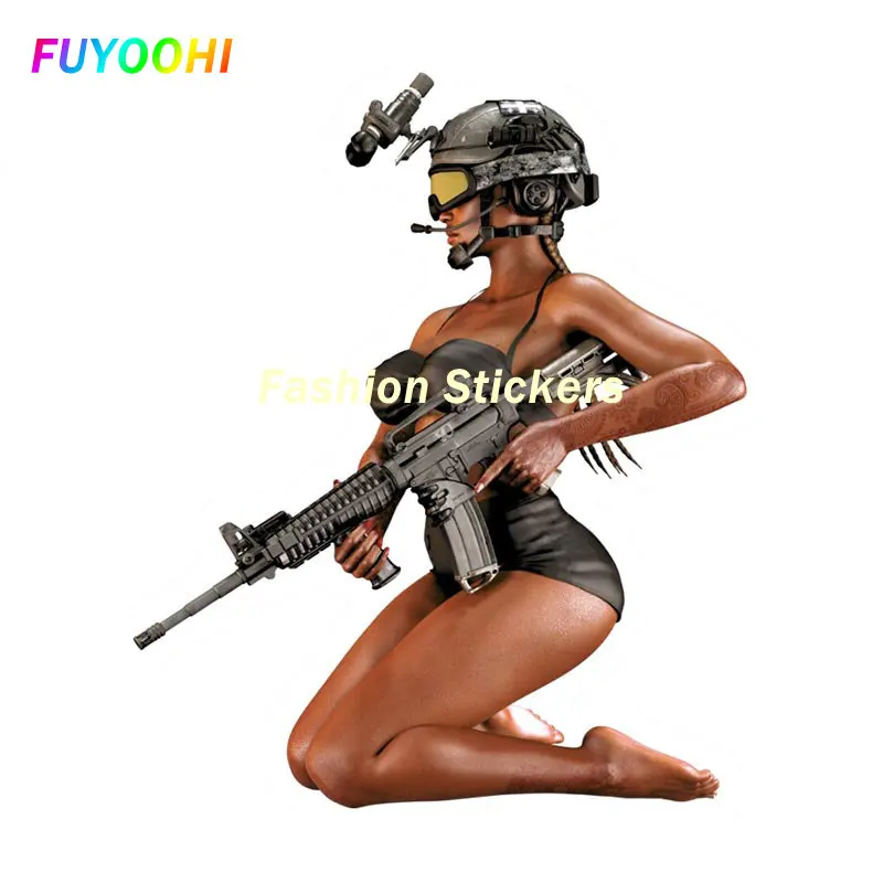 FUYOOHI Play Stickers for R-15 Tactical Army Sticker Pin Up Special Armed Girl Decal Window Trunk Car Sticker Car Decor